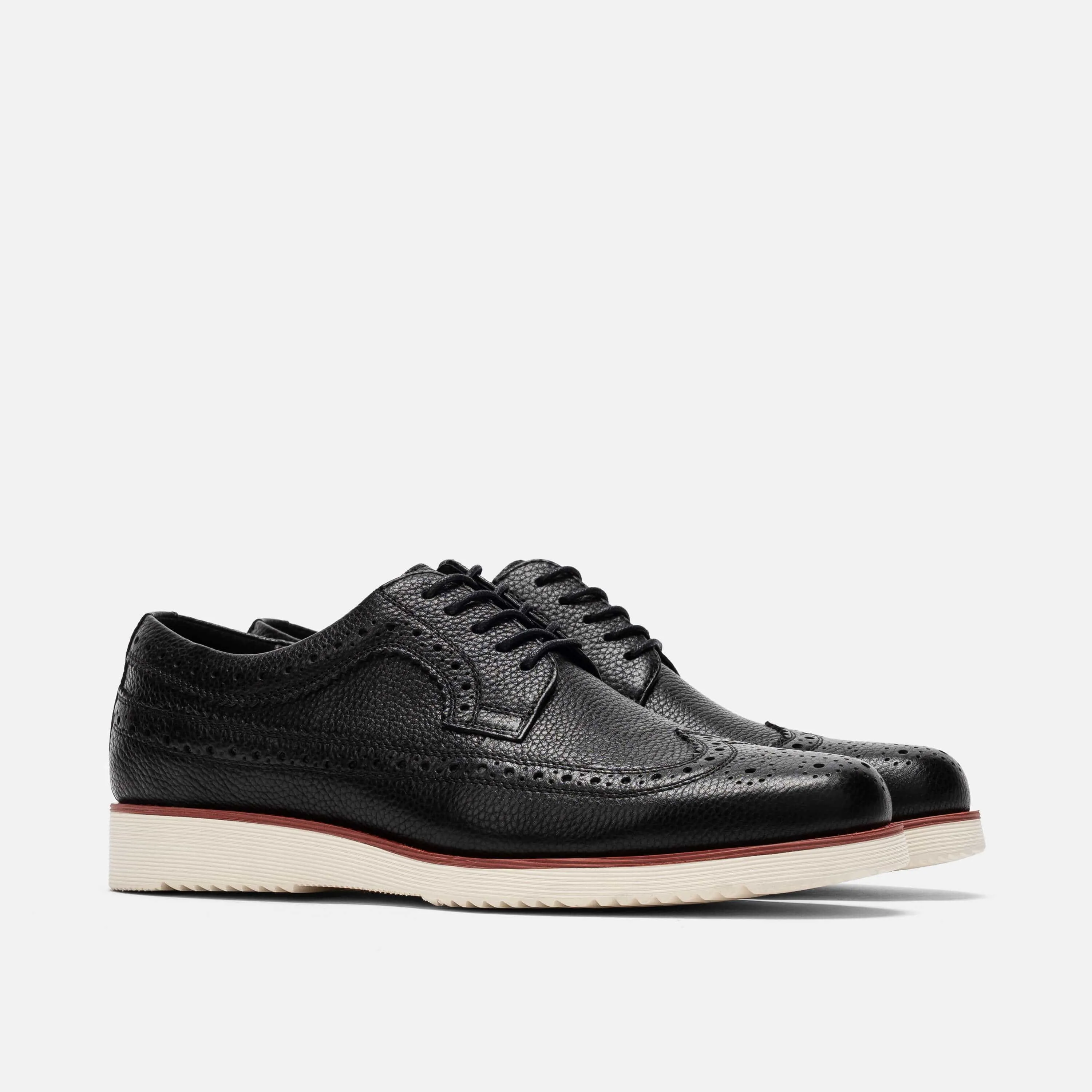 Alexander Black Pebble Leather Longwing Sneakers