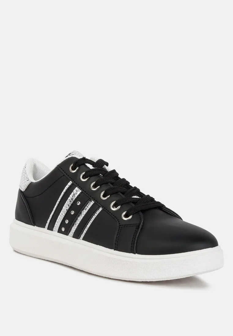 Claude Faux Leather Back Panel Detail Sneakers