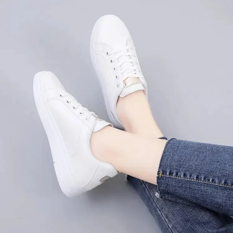 Fashionable White Embroidered Sneakers for Women