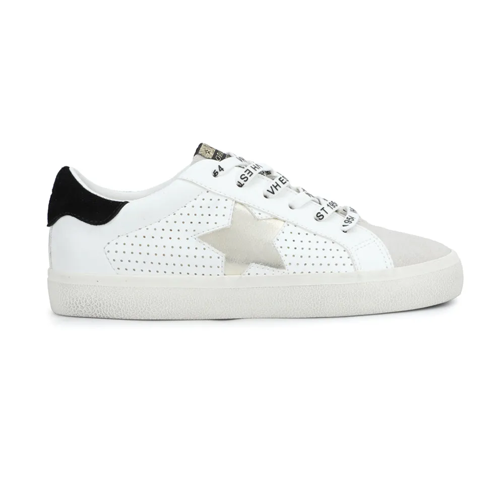 Gadol Perforated Metallic Slip On Sneakers