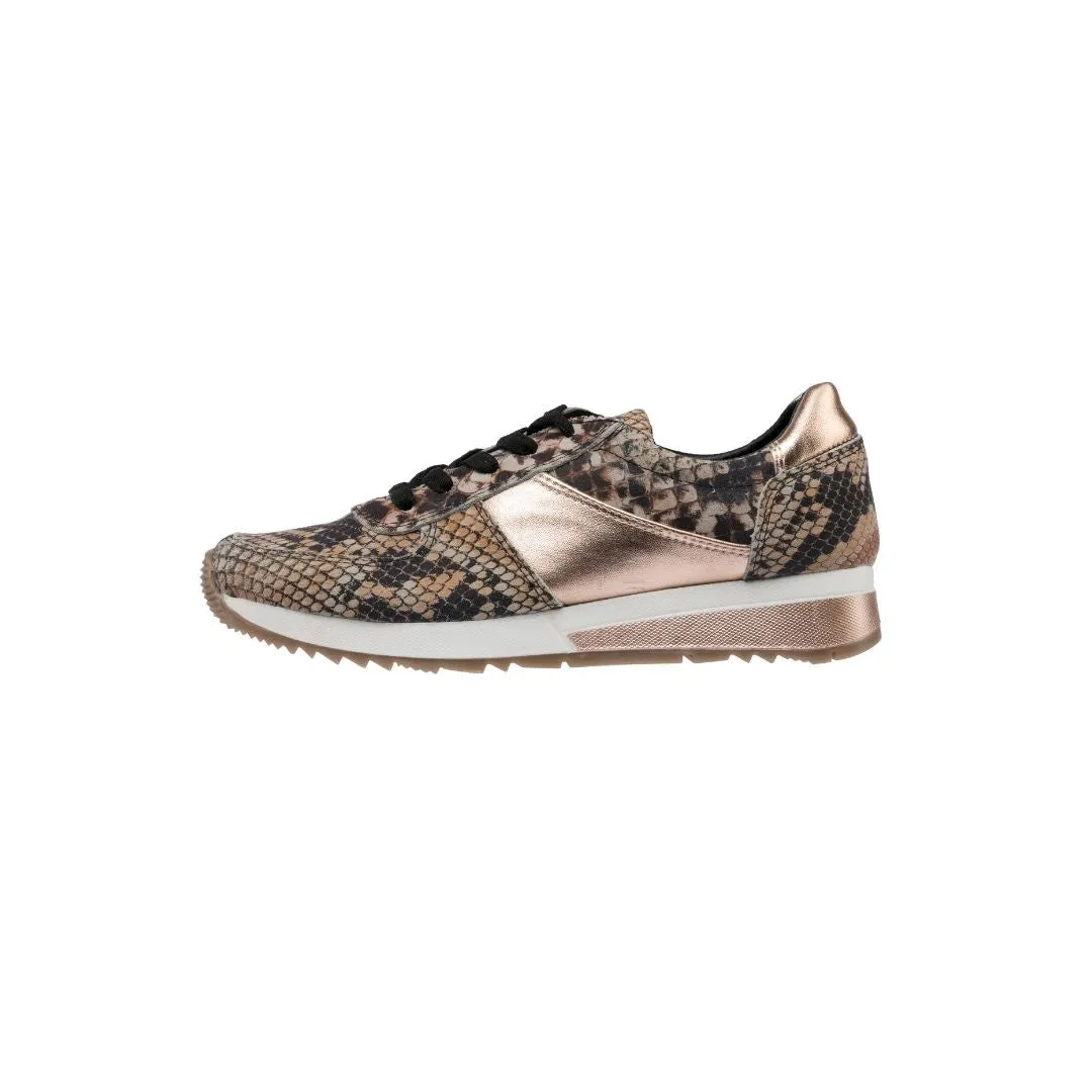 Holly Fashion Sneakers: Snake with Rose Gold