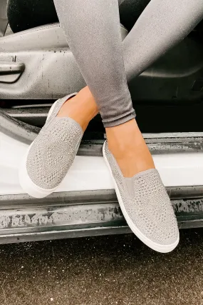 Infinity Rhinestone Slip-On Sneakers (Pewter)