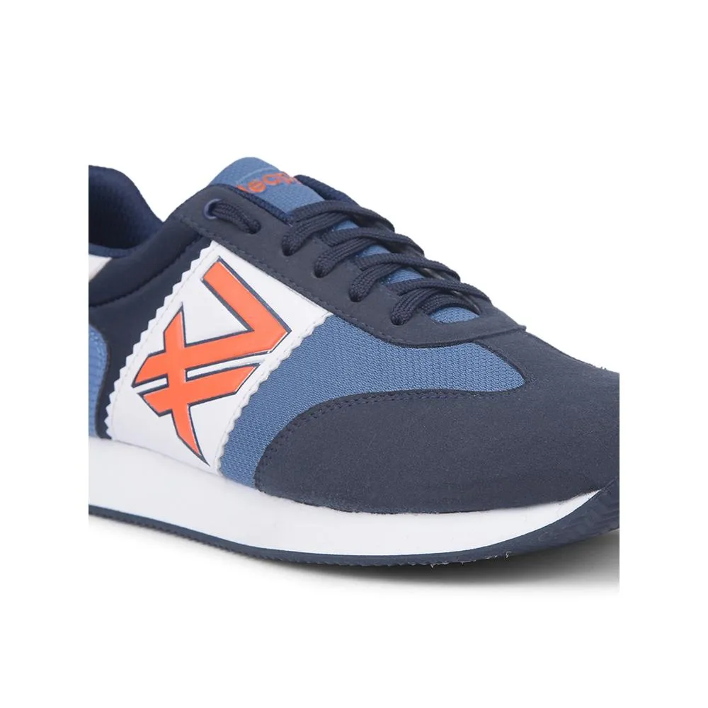 Leap7x Casual Navy Blue Lacing Sneakers For Men BACKAM-1E By Liberty