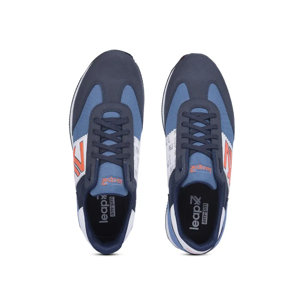 Leap7x Casual Navy Blue Lacing Sneakers For Men BACKAM-1E By Liberty