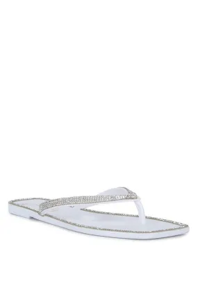 London Rag Golightly Diamante Stud Detail Thong Flats