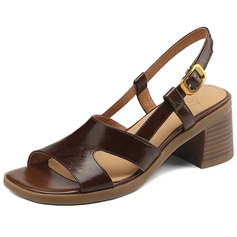 Open-Toe Buckle Strap Women Sandals