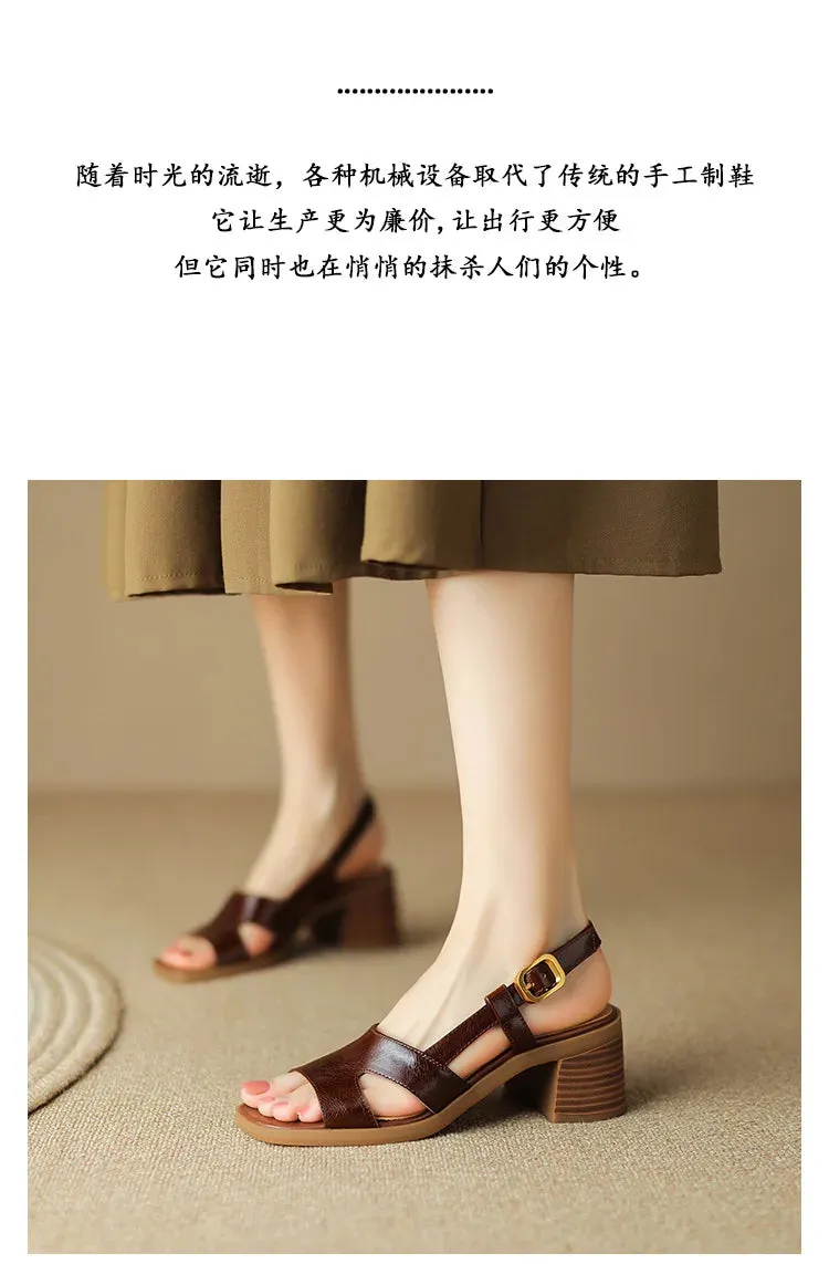 Open-Toe Buckle Strap Women Sandals