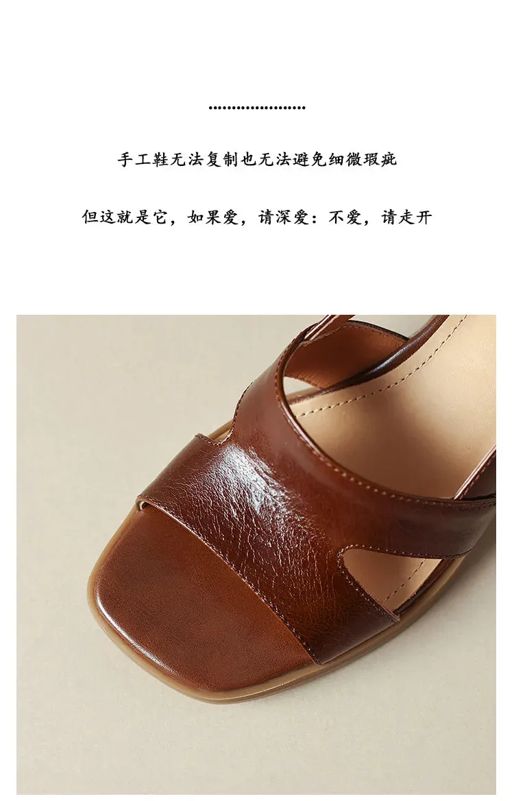 Open-Toe Buckle Strap Women Sandals