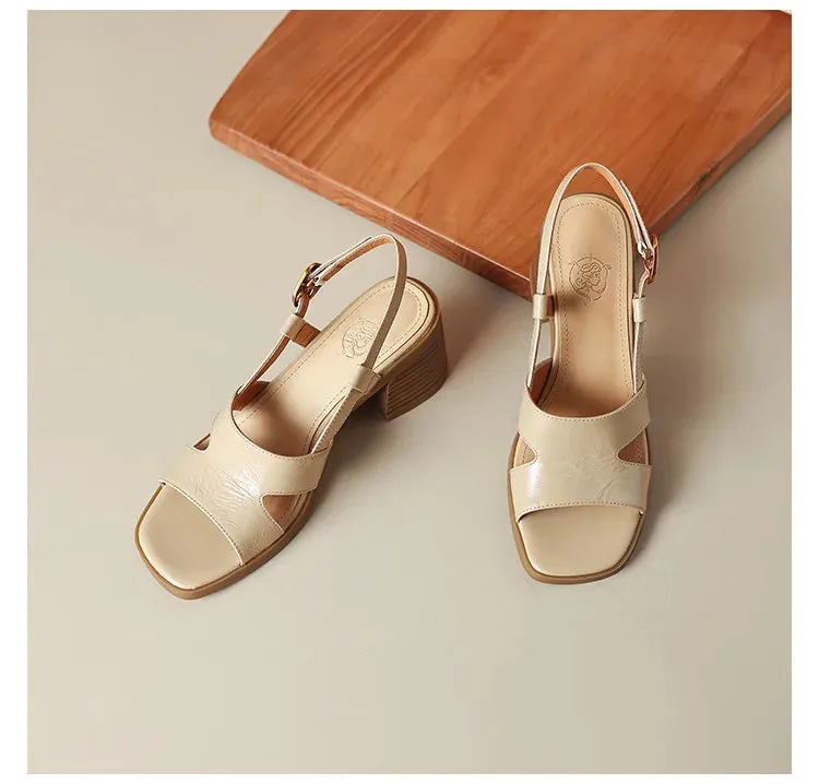 Open-Toe Buckle Strap Women Sandals