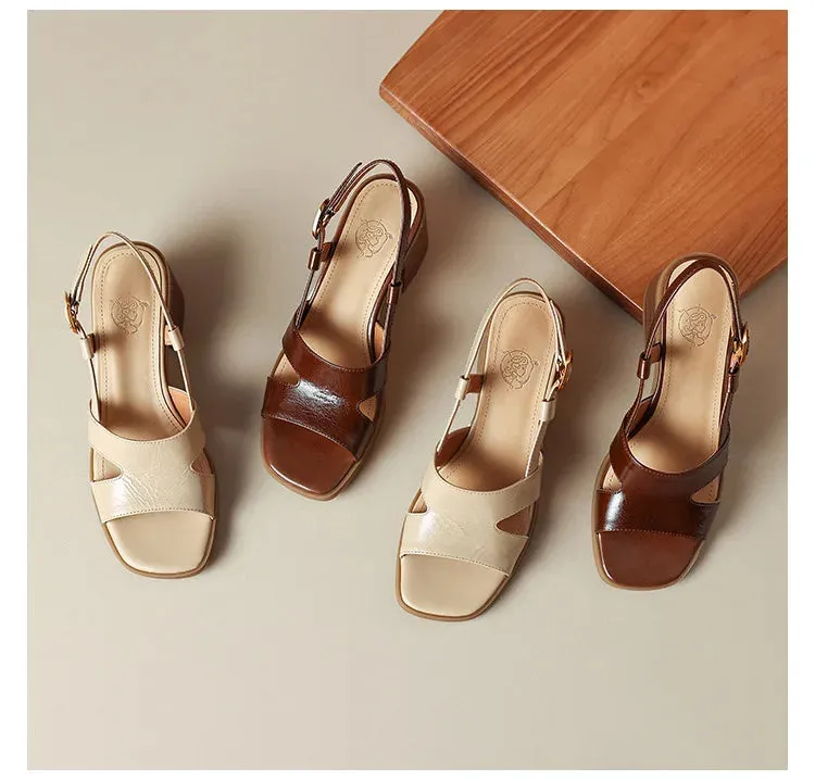 Open-Toe Buckle Strap Women Sandals