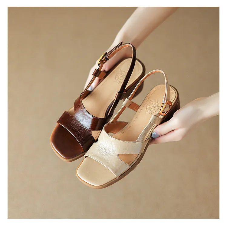 Open-Toe Buckle Strap Women Sandals