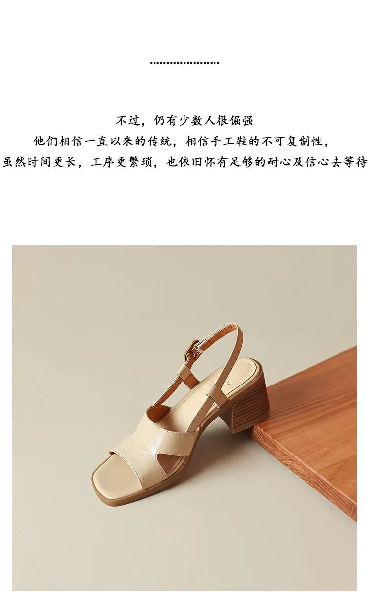 Open-Toe Buckle Strap Women Sandals