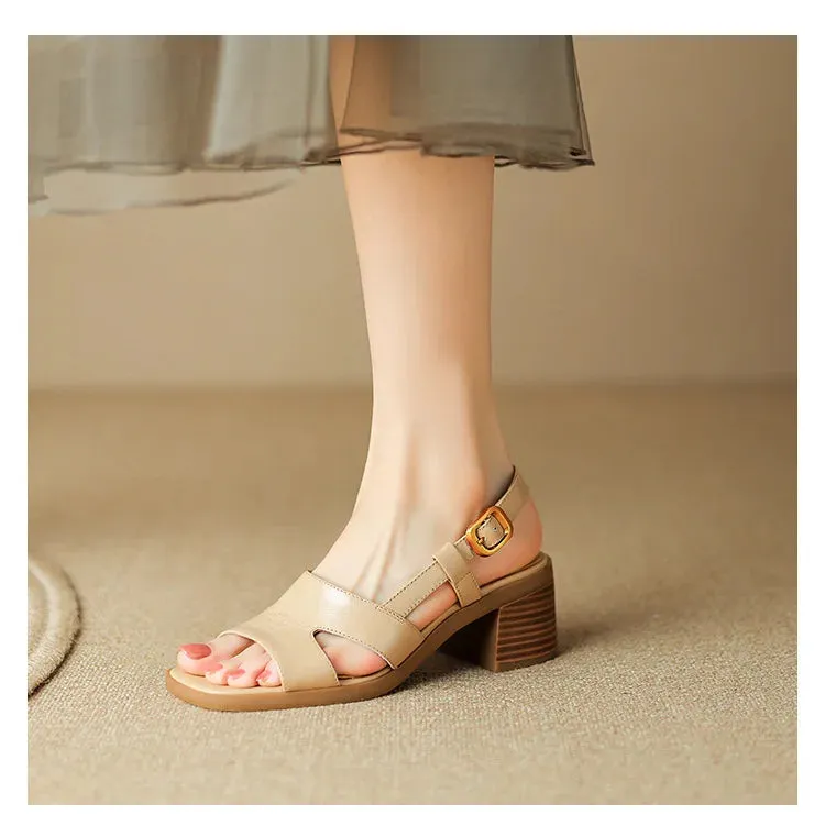 Open-Toe Buckle Strap Women Sandals