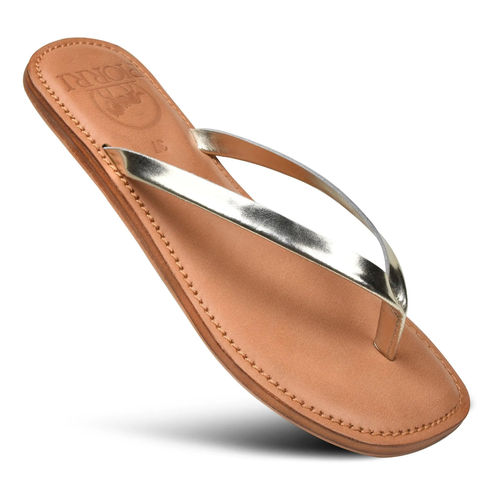 PIORRI by Aerothotic - Aeris Women's Genuine Leather Summer Casual Comfort Flat Slide Sandals - PL3293