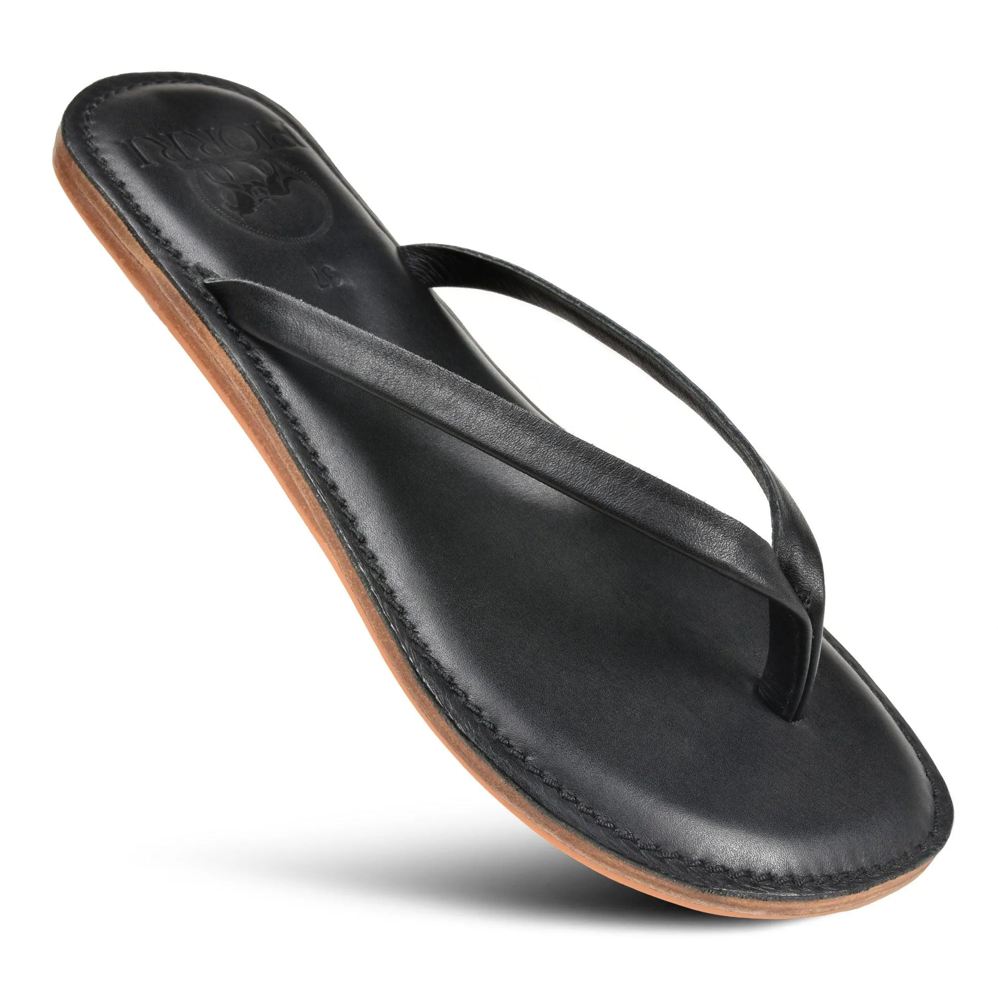 PIORRI by Aerothotic - Aeris Women's Genuine Leather Summer Casual Comfort Flat Slide Sandals - PL3293