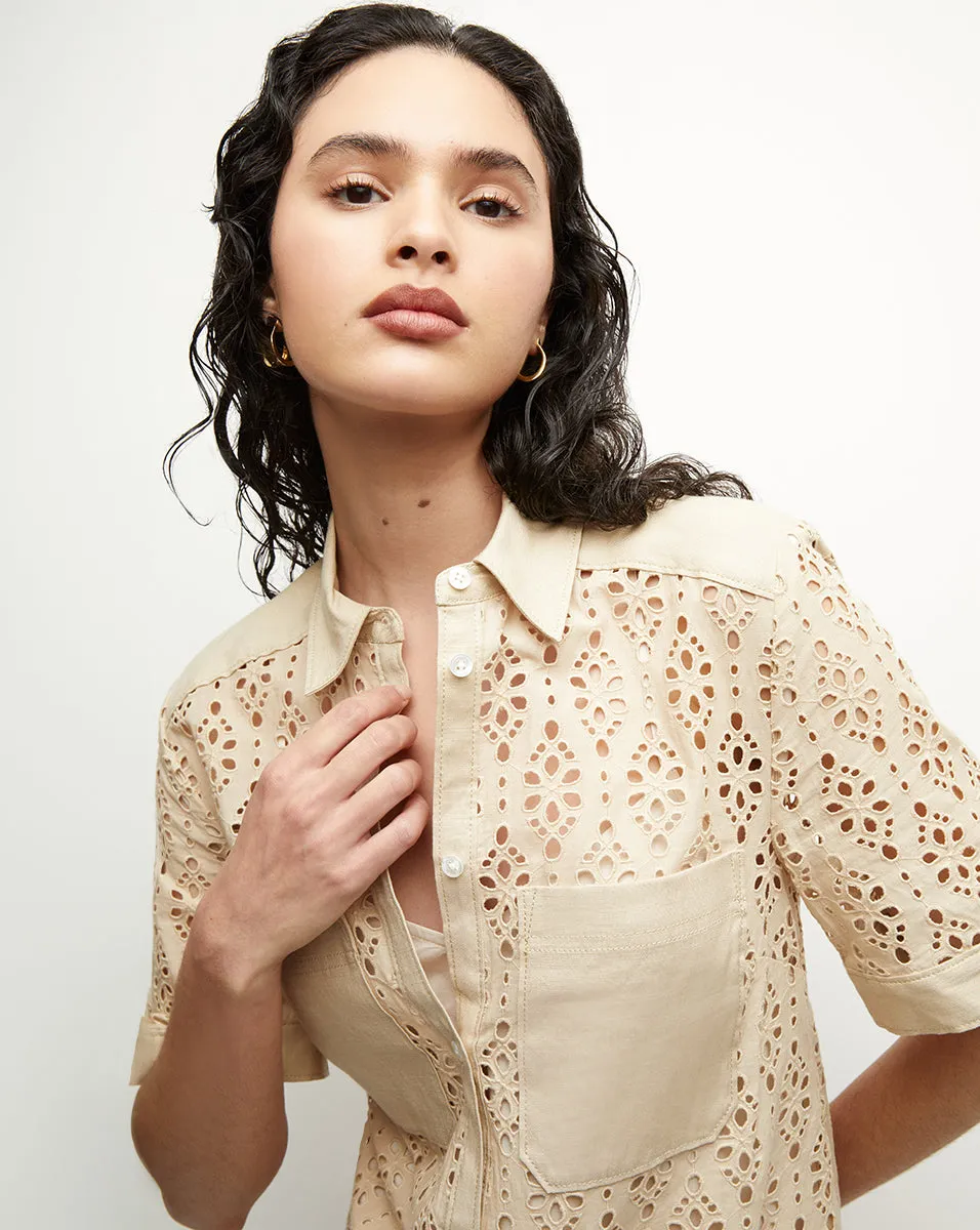 Rafaela Cotton Eyelet Shirtdress