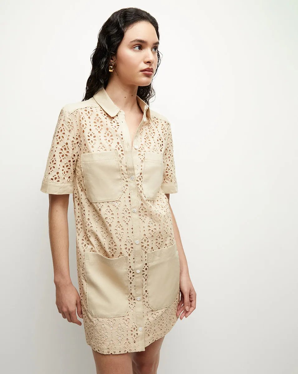 Rafaela Cotton Eyelet Shirtdress