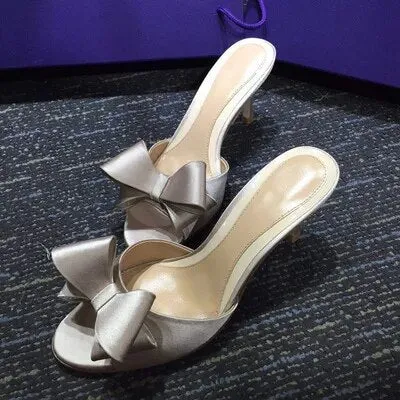 Satin Open toe high-heeled sandals