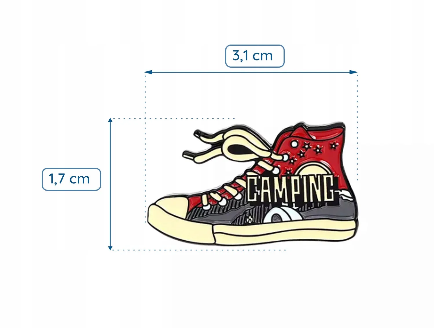 Sneakers camping enamel pin