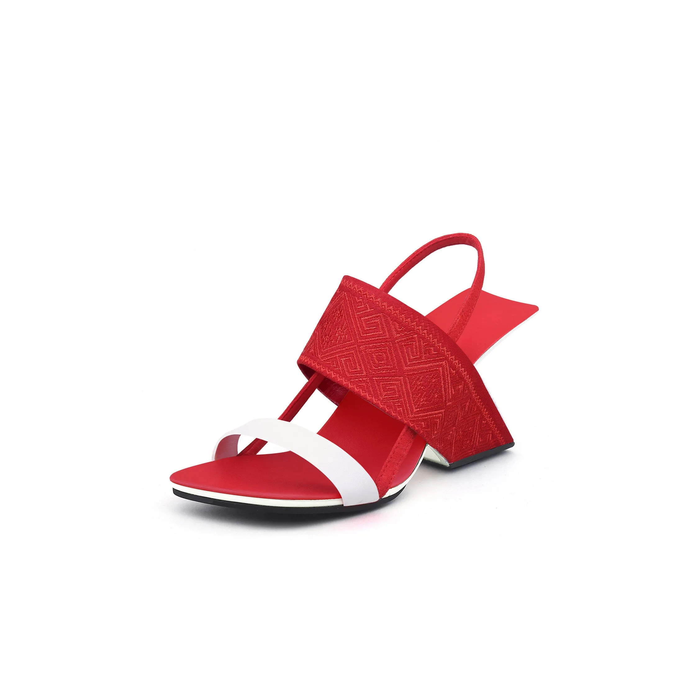 Square Toe Thick Strap Slip On Sandals