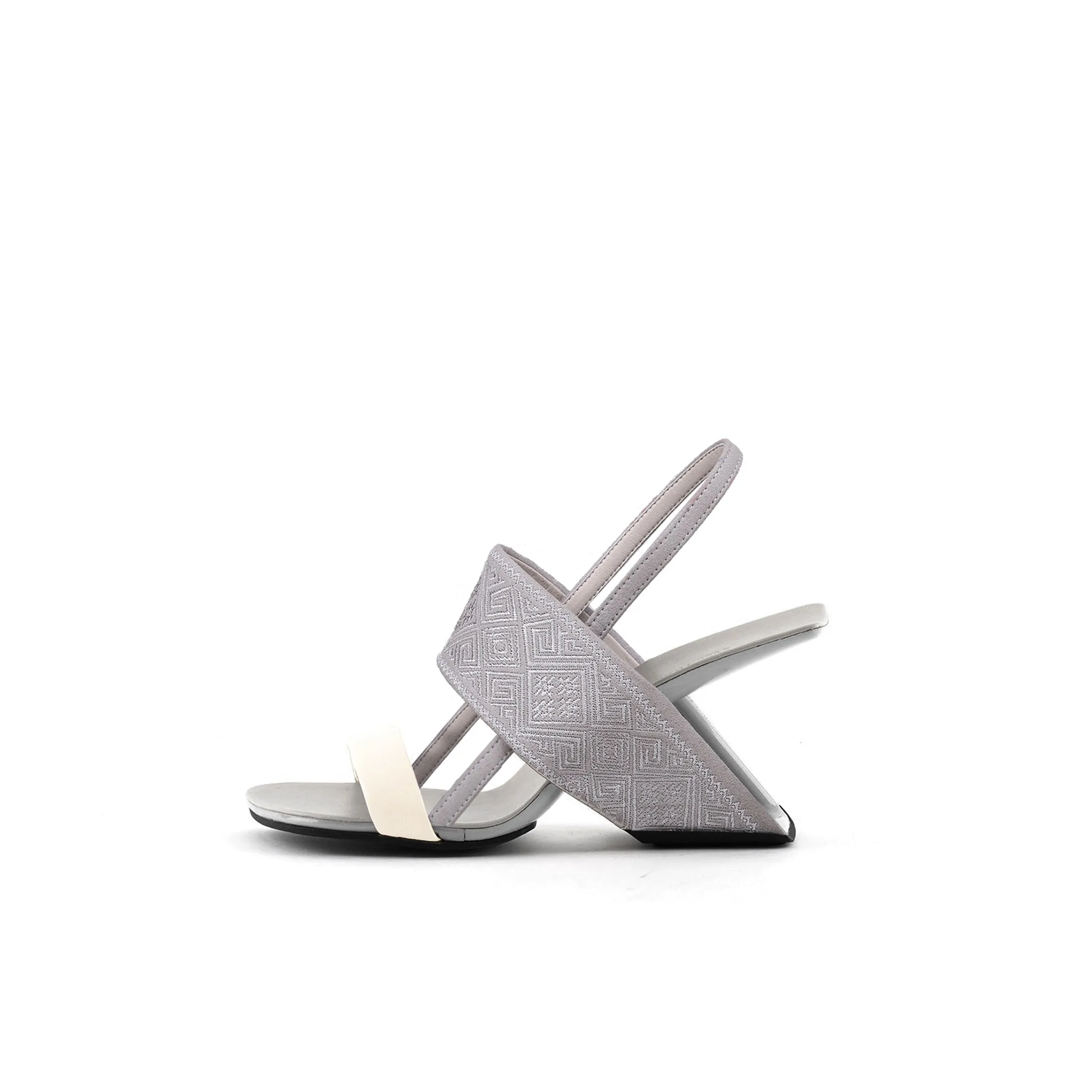 Square Toe Thick Strap Slip On Sandals