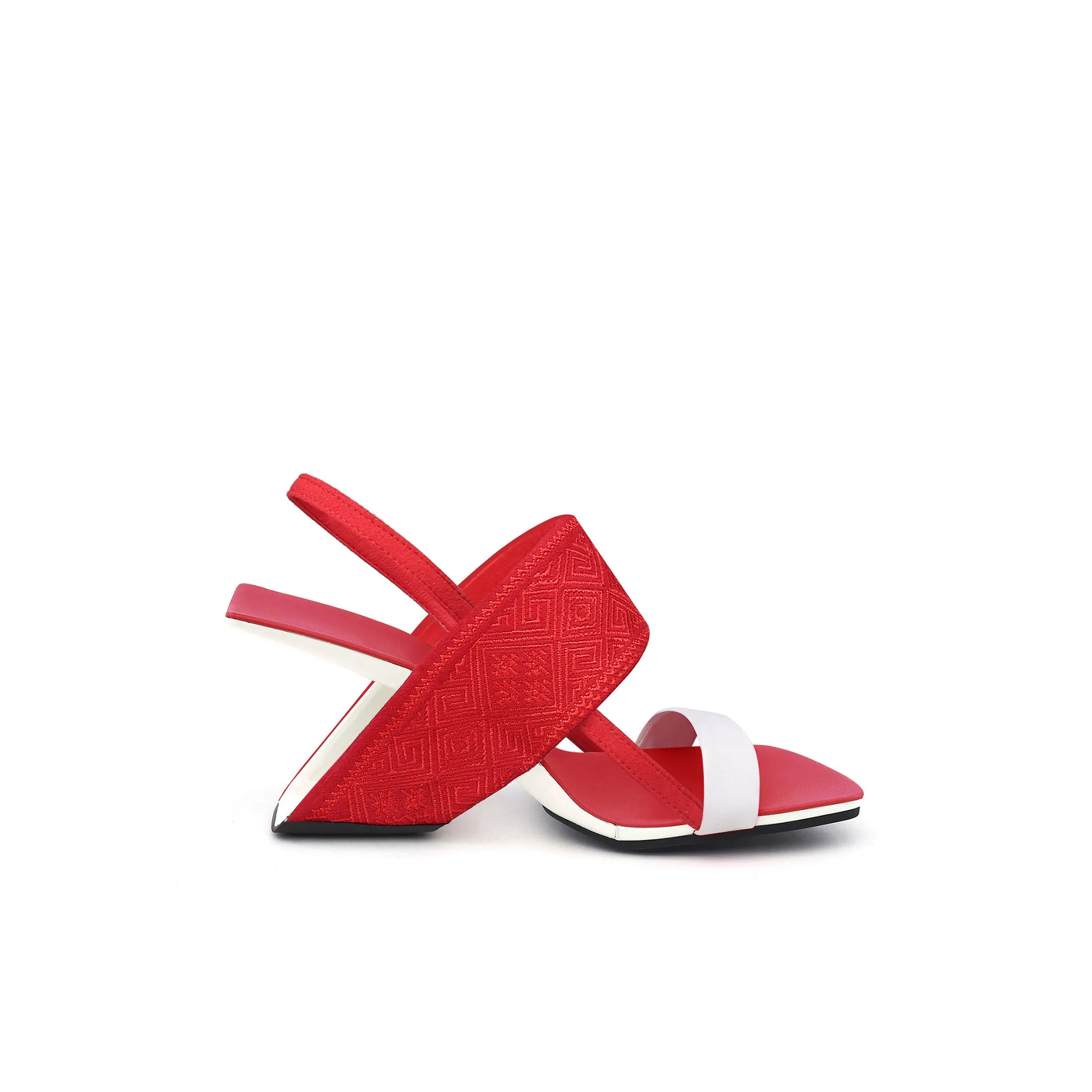 Square Toe Thick Strap Slip On Sandals