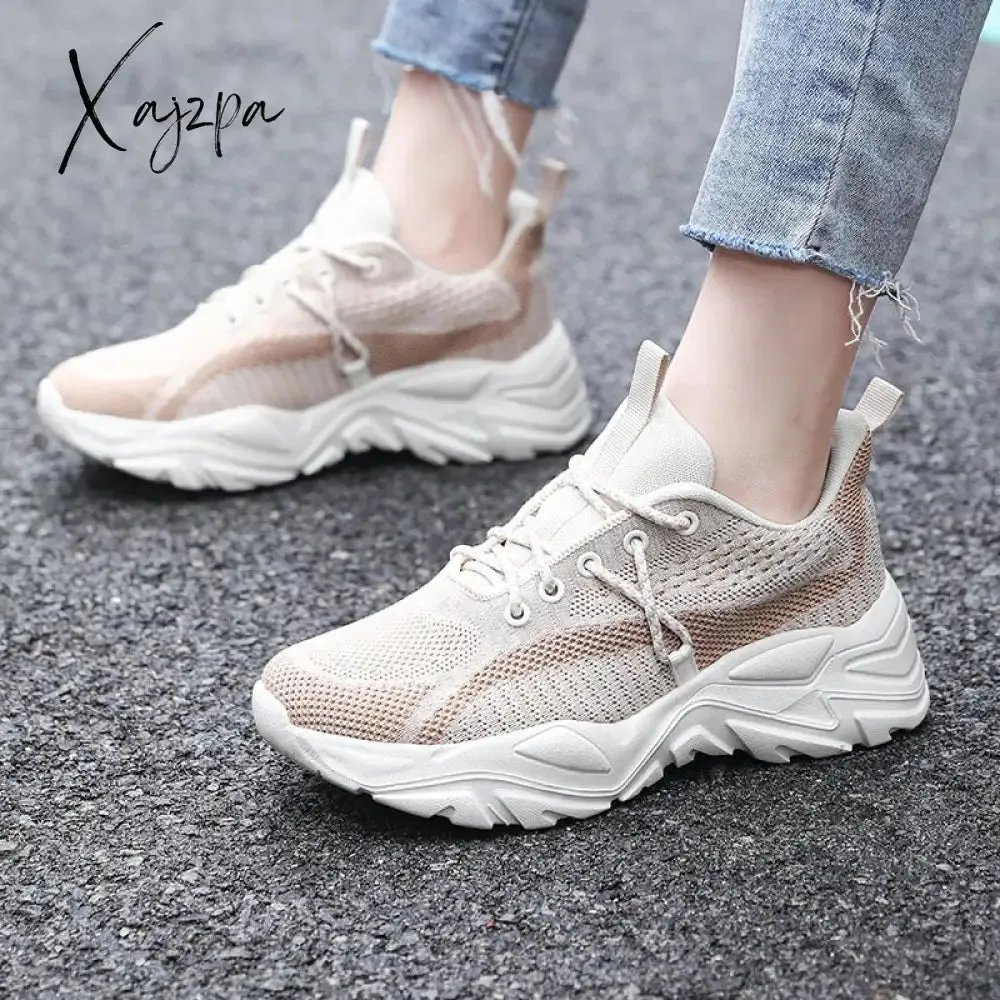 Xajzpa - 2023 New Sneakers Women Shoes Mesh Breathable Flat Anti-Slip Woman Sneakers Outdoor Trainer Female Zapatos De Mujer