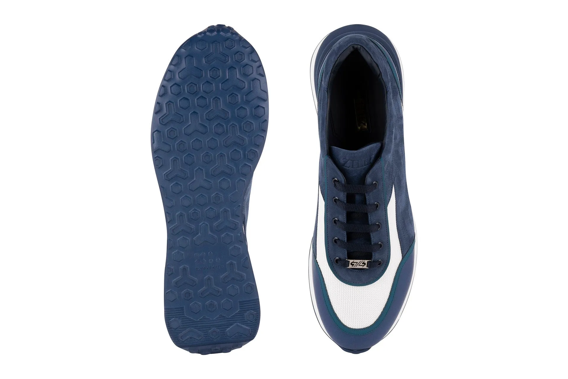 Zilli Calfskin Blue Sneakers